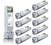10 Pezzi,10G Monomodale SFP+ LC Modulo, 10GBase-LR Fiber Transceiver per Cisco SFP-10G-LR, Meraki MA-SFP-10GB-LR, Ubiquiti UniFi UF-SM-10G, Mikrotik, Netgear,D-Link,TP-Link (SMF,1310nm,10km,DDM)