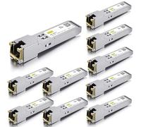 [10 pezzi] 10Gtek 10/100/1000Base-T SFP RJ45 Modulo, Mini ricetrasmettitore Gbic in rame con Auto-Negotiation, compatibile con Cisco GLC-T(10/100/1000M)/ SFP-GE-T(10/100/1000M), Mikrotik S-RJ01