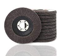 10 pezzi 11,4 cm x 7/20,3 cm Premium ad alta densità Calcinata ossido di alluminio disco lamellare tipo 29 Full size (40 - 320 Grit), SQ1d000032-6, Marrone scuro, 240Grit