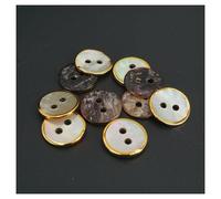 10 pezzi 11,5 mm bottoni a conchiglia con bordo dorato e argento, 2 fori, accessori for cucire(10 Pcs Golden Edge)