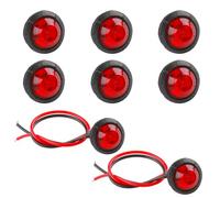 10 Pezzi 12V Rotonda Luce LED Indicatore Laterale Posteriore Proiettile, 3/4" Auto Rotondo Luci Laterali, Luce di Indicatore per Camion Camper Auto Bus Rimorchio Van Caravan Impermeabile (Rosso)