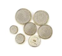 10 pezzi 15/20/25/30 mm bottoni rotondi in metallo glitterato per camicia giacca cardigan,Bianco,30 millimetri
