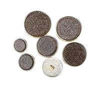 10 pezzi 15/20/25/30 mm bottoni rotondi in metallo glitterato per camicia giacca cardigan,Caffè,25 millimetri