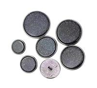 10 pezzi 15/20/25/30 mm bottoni rotondi in metallo glitterato per camicia giacca cardigan,Nero,30 millimetri