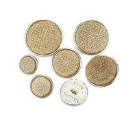 10 pezzi 15/20/25/30 mm bottoni rotondi in metallo glitterato per camicia giacca cardigan,Oro,25 millimetri