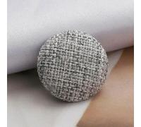 10 pezzi 15-30mm Bottoni rotondi in metallo rivestiti in tessuto per cucito fai da te, artigianato e ricamo-grigio-30MM 10 PZ