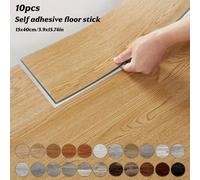 10 pezzi 15x40cm Piastrelle adesive per pavimenti in PVC resistenti all'usura con finitura effetto legno, adesivi per pavimenti in PVC con finitura effetto legno, facili da installare, spesse piastrel