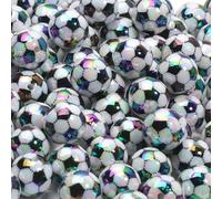 10 pezzi 16 mm perline rotonde in acrilico AB a forma di pallone da calcio, perline distanziatrici per la creazione di gioielli, bracciali, collane, orecchini, accessori fai da te - C05824
