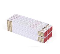 10 pezzi |2 m Metro pieghevole Profi 10 | Bianco | Giunti in acciaio Giunti