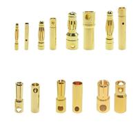 10 pezzi 2 mm 3 mm 3,5 mm 4 mm 5 mm 5,5 mm 6 mm Connettore a proiettile in rame placcato for batteria(6mm,Female x10pcs)