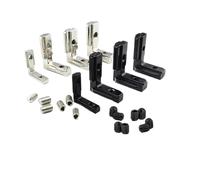 10 pezzi 20 30 40 45 serie staffa angolare interna nascosta - viti di fissaggio for macchina router CNC for legno, stampante 3D, guida lineare con scanalatura a V(20-M5 Silver)