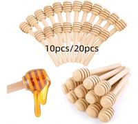 10 pezzi/20 pezzi/30 pezzi/40 pezzi/50 pezzi Bastoncini di legno per miele di 3,5 pollici, mini dosatori di miele per barattoli di miele, applicatore di colla, per versare il miele, bomboniere per mat