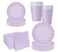 10 pezzi / 20 pezzi / 40 pezzi / 50 pezzi / Set, piatti di carta a forma di ventaglio da 9 pollici e 7 pollici con bordo a conchiglia, vassoio da pranzo, tazza di carta, tovaglioli di carta per decora