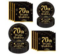 10 pezzi/20 pezzi/40 pezzi/60 pezzi/set, Decorazioni per feste di compleanno 70° tema, stoviglie per feste di compleanno a tema vintage 1955, forniture per feste di compleanno 70°, piatti, tovaglioli,