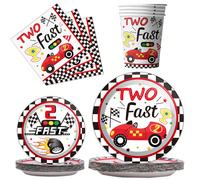 10 pezzi/20 pezzi/40 pezzi set, articoli per feste di compleanno per il 2° compleanno, decorazioni per feste di 2° compleanno, articoli per la tavola: piatti da 9 pollici e 7 pollici, tovaglioli e bic