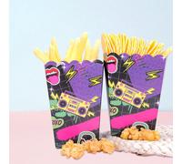 10 pezzi/20 pezzi/50 pezzi Decorazioni a tema retro degli anni '80 e '90 Scatole per bicchieri e secchi per popcorn, forniture per feste a tema hip hop, per compleanni 18°, 30°, 40°, 50°, 60°, 70°, ad