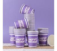 10 pezzi/20 pezzi/60 pezzi, Tazza di carta da 9 once con tema musicale K-Pop, anime e film per festa di compleanno, forniture per feste a tema anime e compleanno di cantanti in viola 20 pezzi,10 pezzi