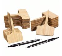 10 Pezzi/20 Pezzi Etichette Per Piante In Legno Con Penne Marcatore, Etichette Per Piante In Bambù A Forma Di T, Etichette Del Giardino Per Segnare Le Piante Di Semi, Piante In Vaso, Erbe, Fiori E Ver