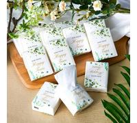 10 pezzi/20 pezzi Fazzoletti di carta morbidi "Lacrime di felicità", decorati con foglie verdi, adatti per fidanzamenti, matrimoni, testimoniare momenti gioiosi, forniture per matrimoni di sposa e spo