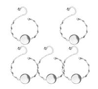 10 pezzi 20mm argento fai da te braccialetto base in acciaio inossidabile per