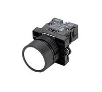 10 pezzi 22 mm XB2-EA Interruttore a pulsante in plastica Avvio/Arresto Freccia nera/bianca 10 A/415 V Pulsante con simbolo momentaneo/auto-reset(Black)