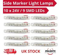 10 pezzi 24V 9 LED SMD luci di posizione anteriori bianche per camion carro...