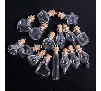 10 pezzi/25 pezzi Bottigliette trasparenti piccole casuali, bottiglie dei desideri con tappi di sughero, adatte per profumi, aromaterapia, oli essenziali, regali di matrimonio, regali della festa dell