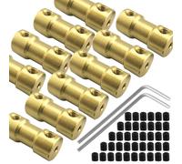 10 Pezzi 2mm a 2mm Accoppiamento Albero in Ottone, L20 X D9 Set Di Vite Connettore Motore Accoppiatore Rigido per Fai Da Te, Piccolo Motore, Modello RC