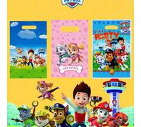 10 pezzi/30 pezzi Sacchetti per feste a tema Paw Patrol, contenenti personaggi come Rubble, Chase, Rocky, Zuma, Skye, Everest, Tracker, Tuck, Ella, Rex, WildCat e Liberty, realizzati in plastica adatt