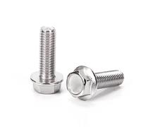 10 pezzi 304 bulloni flangiati in acciaio inossidabile, viti esagonali a testa piatta, bulloni M6 M8 adatti for piastre posteriori di auto, moto, ciclomotori e scooter(M8-5Pcs,25mm)