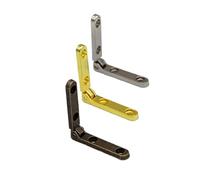 10 pezzi 30X30mm piccola cerniera for mobili in lega di zinco 90 gradi sette lettere cerniere a molla for gioielli armadietto portaoggetti(Gold)