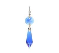 10 pezzi 35 mm perline ciondolo in cristallo perni for papillon cristalli in vetro prismi parti della lampada decorazioni sospese(Blue)