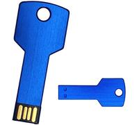10 pezzi, 4GB USB Flash Drive-Portachiavi, in metallo, a forma di chiave di memoria USB 2,0 Blue