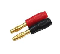 10 pezzi 4mm Banana Maschio Spina Oro Saldatura Senza Morbido Audio Lanterne Jack Filo Mini Connettore(Red)