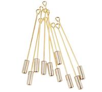 10 pezzi 5 cm cilindro colla sul risvolto Stick Pin frizione Boutonniere Pin Oro, 5 cm, Plastica, come descrizione