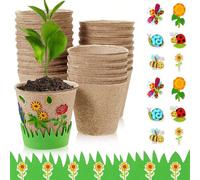 10 pezzi/5 pezzi Kit Fai-da-te per fiori in schiuma di carta per giardinaggio, set di pittura e craft, vasi in pasta di carta, 80 pezzi di adesivi in schiuma casuali, regalo scientifico per bambini, c
