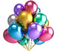 10 pezzi/50 pezzi/100 pezzi Palloncini metallici cromati da 10 pollici per decorazioni di feste di compleanno, matrimoni e Natale 10 pezzi,50 pezzi,100 pezzicolla di latice