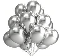 10 pezzi/50 pezzi/100 pezzi Palloncini metallici da 10 pollici cromati argentati in elio per decorazioni di feste di compleanno e matrimoni 10 pezzi,50 pezzi,100 pezzicolla di latice