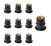 10 Pezzi 5mm Gomma Parabrezza pozzo Dado, Moto Parabrezza M6 Dado, Si Adatta la Maggior Parte degli Accessori Moto, kit di fissaggio per parabrezza (Straight Convexity)