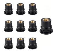 10 Pezzi 6mm Gomma Parabrezza pozzo Dado, Moto Parabrezza M6 Dado, Si Adatta la Maggior Parte degli Accessori Moto, kit di fissaggio per parabrezza (Straight Convexity)
