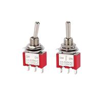 10 pezzi 6mm interruttori in miniatura interruttore a levetta unipolare doppio lancio cappuccio impermeabile micro interruttore ON-OFF-ON 6A(Cap)