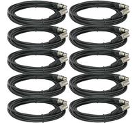 10 pezzi 7,6 m Foot XLR 3 pin maschio femmina mic microfono schermato cavo audio
