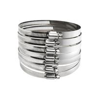 10 pezzi 8mm-700mm fascette stringitubo in acciaio inox fascetta ad anello for autocarrozzeria tubo carburante clip hardware acqua di sorgente idraulica(194-216mm)