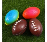 10 pezzi 9 cm simulato rimbalzante di rugby tinta unita PU spugna palloni da