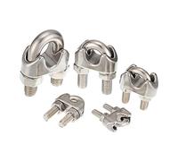 10 pezzi A2-304 Stainless Steel U-Bolt Wire Rope Kit, Silver M2 to M12mm M12mm M4 with Nuts, Anti Corrosion Hardware for Marine, Outdoor & Household(M4)