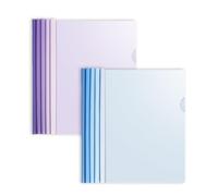 10 Pezzi A4 Copertine Per Rilegatura, Cartella Di File Con Barra Scorrevole, Plastica Documento Copertine Rilegatura Cartella Di File, A4 Copertina Per Report Con Clip, Viola e Blu