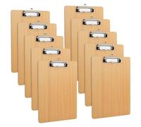 10 Pezzi A4 Portablocco di Legno, Cartella Portablocco con Foro per Appendere, Portadocumenti con Clip, Cartellina Presentatore per Scuola Ufficio Cucina (A4)