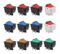 10 pezzi AC 20A/125V 15A/250V 4 pin 2 posizioni ON/Off interruttore a levetta for barca con luce LED rossa(10pcs yellow)