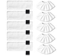 10 pezzi accessori per pulitore a vapore Kär-cher Easyfix SC2 SC3 SC4 SC5 SV7, set di panni in microfibra per Kär-cher SC1 SC2 SC3 SC4 SC5 SV7 (5 panni per pavimenti + 5 rivestimenti in tessuto)