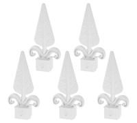 10 Pezzi Accessorio per Recinzione Punta, Finitura Bianca | Giardino e Fai da Te, Plastico Resistente, Antiurto e Antiruggine, Adatto a Progetti Decorativi